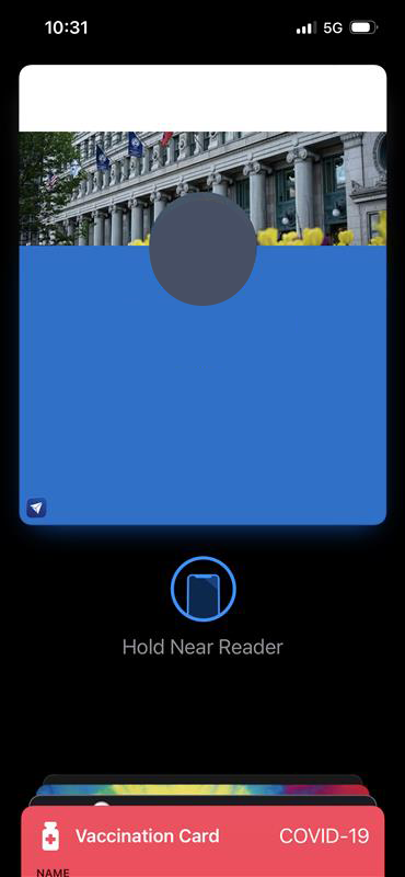 Screenshot of the AVRO tile in Apple Wallet